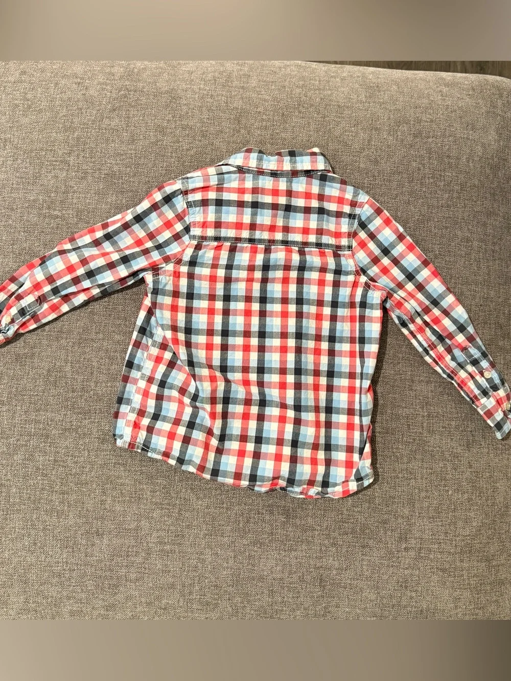 OshKosh B'gosh Red, Blue & White Plaid Button-Down Shirt